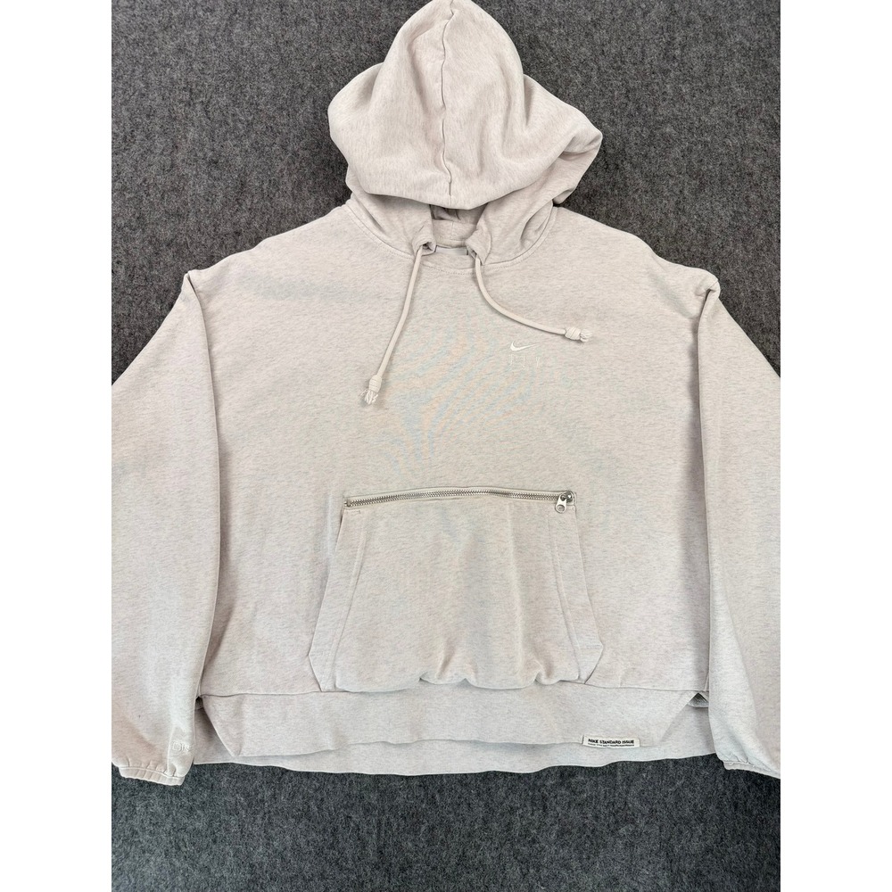Nike Standard Issue Fly Dri-FIT Hoodie Oatmeal Heather Large DA6483-236